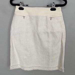 White House Black Market White Tweed Skirt New Without Tags SIZE 00